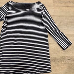 Navy and White Brandy Quarter Length Top